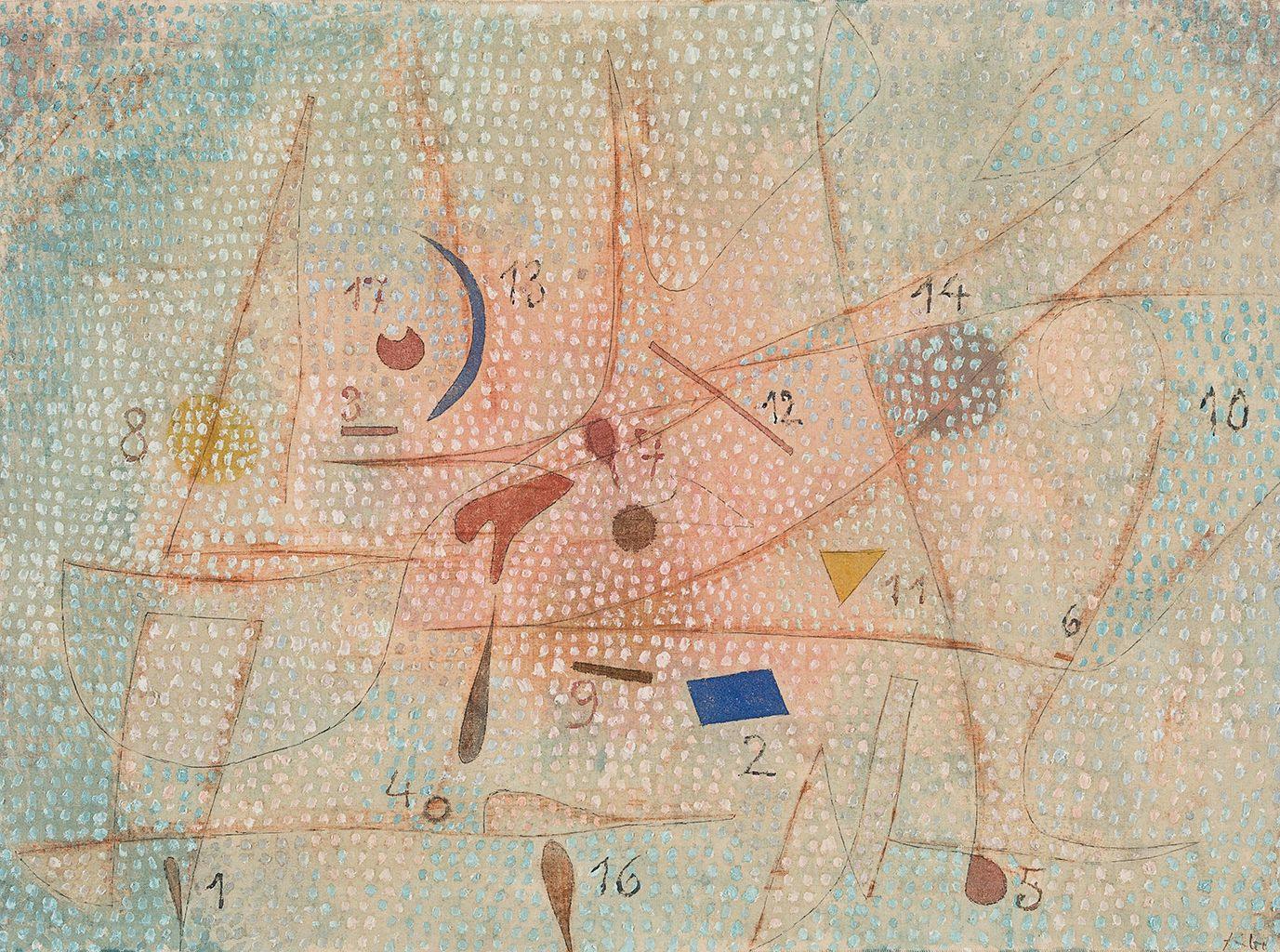 A painting by Paul Klee, titled "17 Gewürze (17 épices)," dated 1932. 
